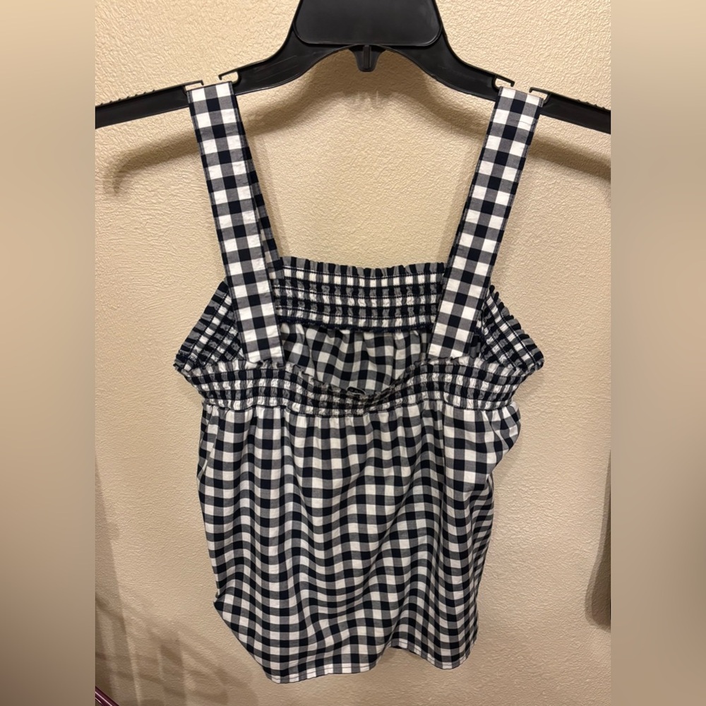 J. Crew Navy and White Gingham Sleeveless Top - Picture 2 of 4